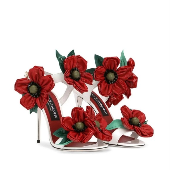 Like new DOLCE & GABBANA Floral Detail High-Heel Sandals $2,495 38.5 - Picture 1 of 14
